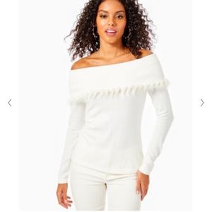 White off the should Lily sweater